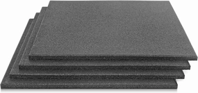 0.60 inch Thick Heavy Duty Exercise Equipment Rubber Mat Gym Flooring for Gym or Garage Gym,4 Pack 19.67”x19.67” Rubber Exercise Workout Equipment Ground Mat,10.76 Sq Ft Black