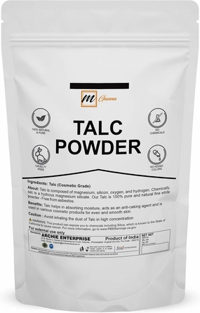 100% Natural Talc Powder for Facial Make-up, Cosmetic Formulations, and Other Industrial Application 2 LBS / 908 GMS