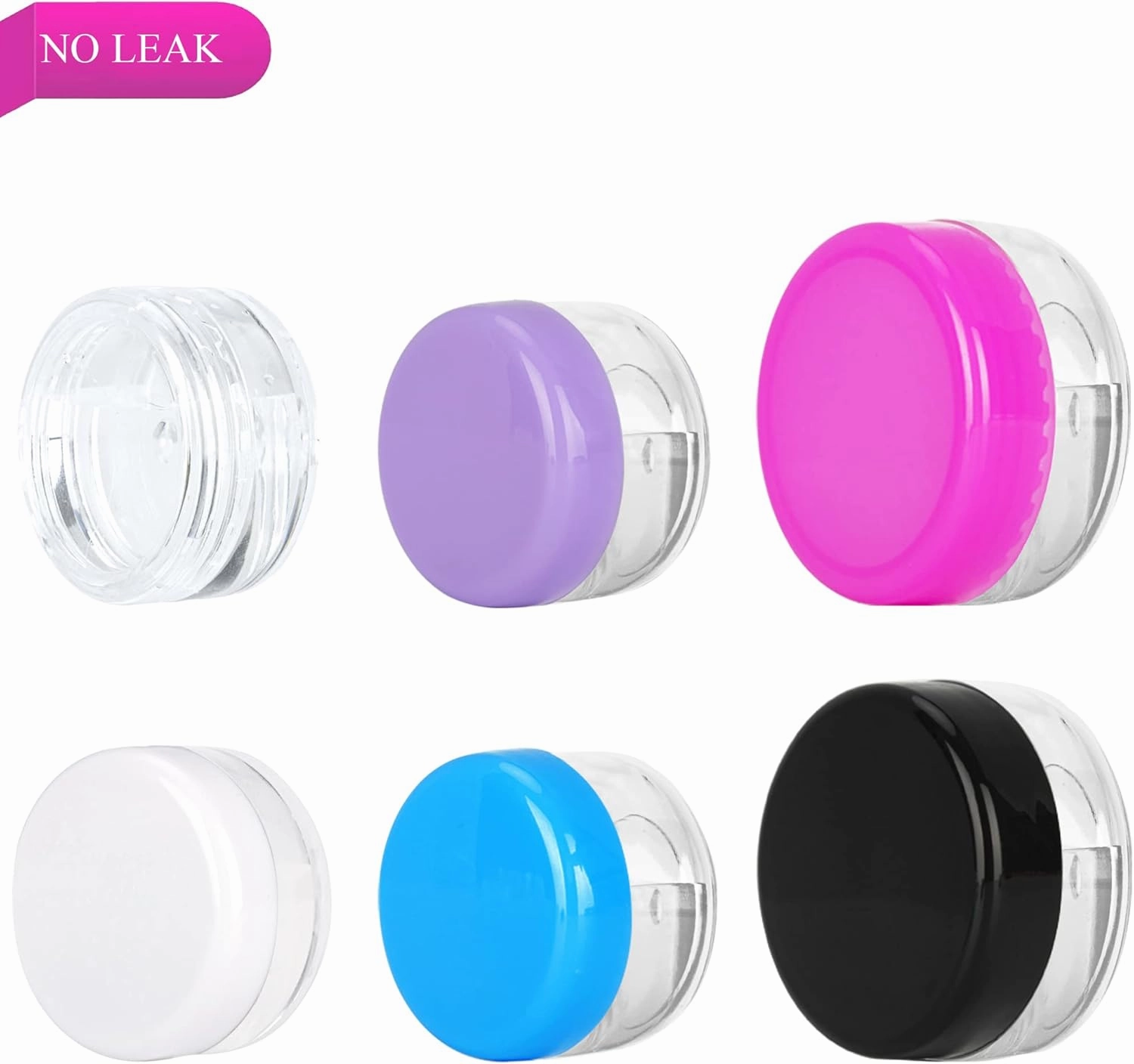 100PCS 10 Gram Sample Containers, 10ml Empty Jars with Lids, Small Cosmetic Containers, Mini Sample Jars with 8PCS Mini Spatulas for Make Up, Oils, Lotion, Powder, Paint, Jewelry, Lip Balms(Pink Lid)