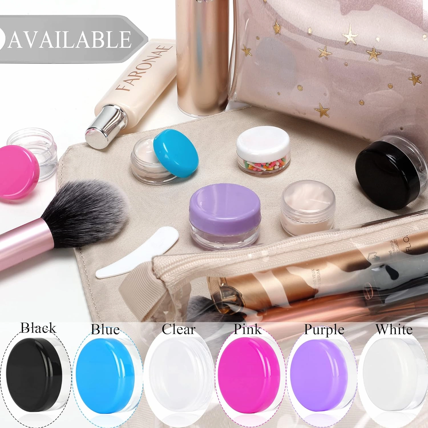 100PCS 10 Gram Sample Containers, 10ml Empty Jars with Lids, Small Cosmetic Containers, Mini Sample Jars with 8PCS Mini Spatulas for Make Up, Oils, Lotion, Powder, Paint, Jewelry, Lip Balms(Pink Lid)