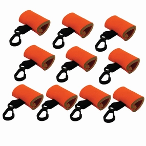 10 Orange Clip-On Neoprene Sleeves Lip Balm Holster LIPSTICK HOLDER Key Chain