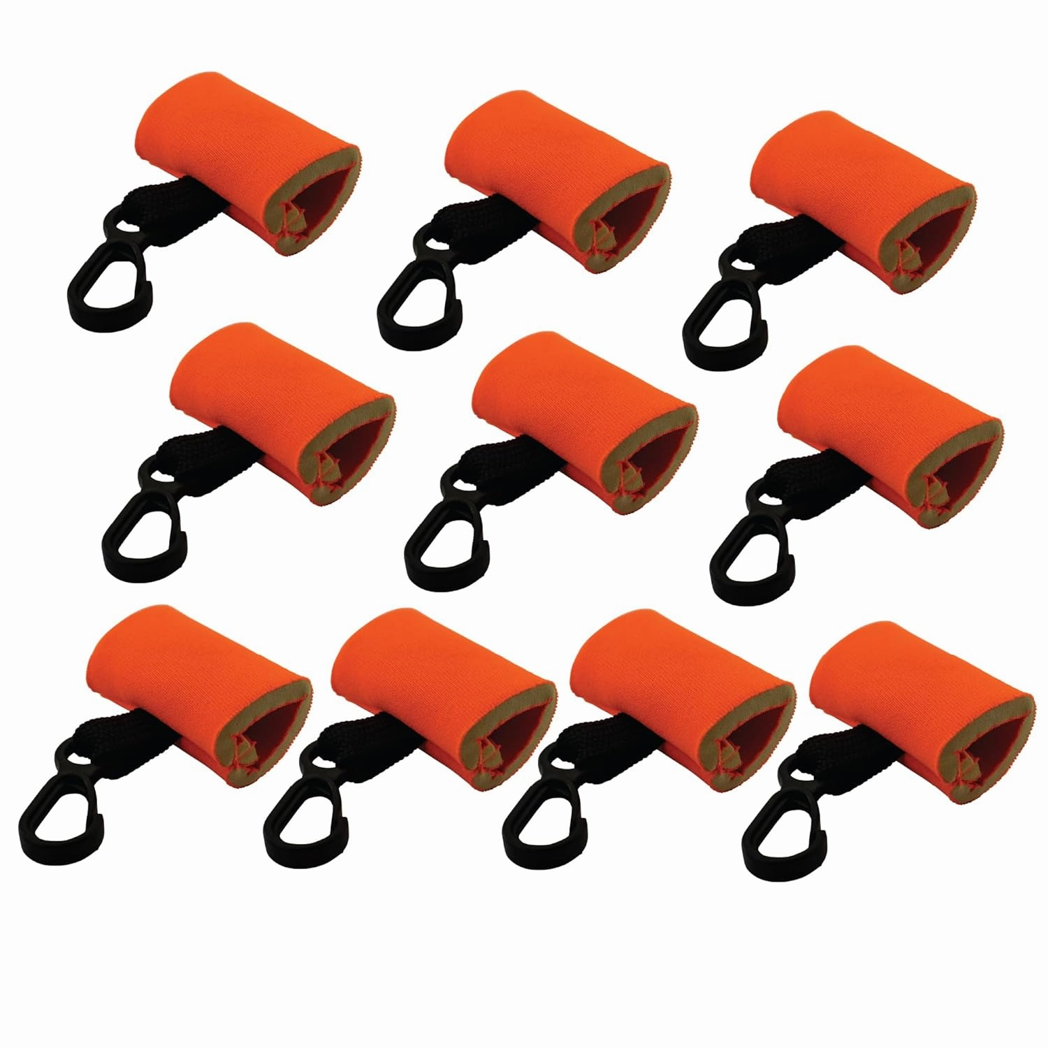 10 Orange Clip-On Neoprene Sleeves Lip Balm Holster LIPSTICK HOLDER Key Chain