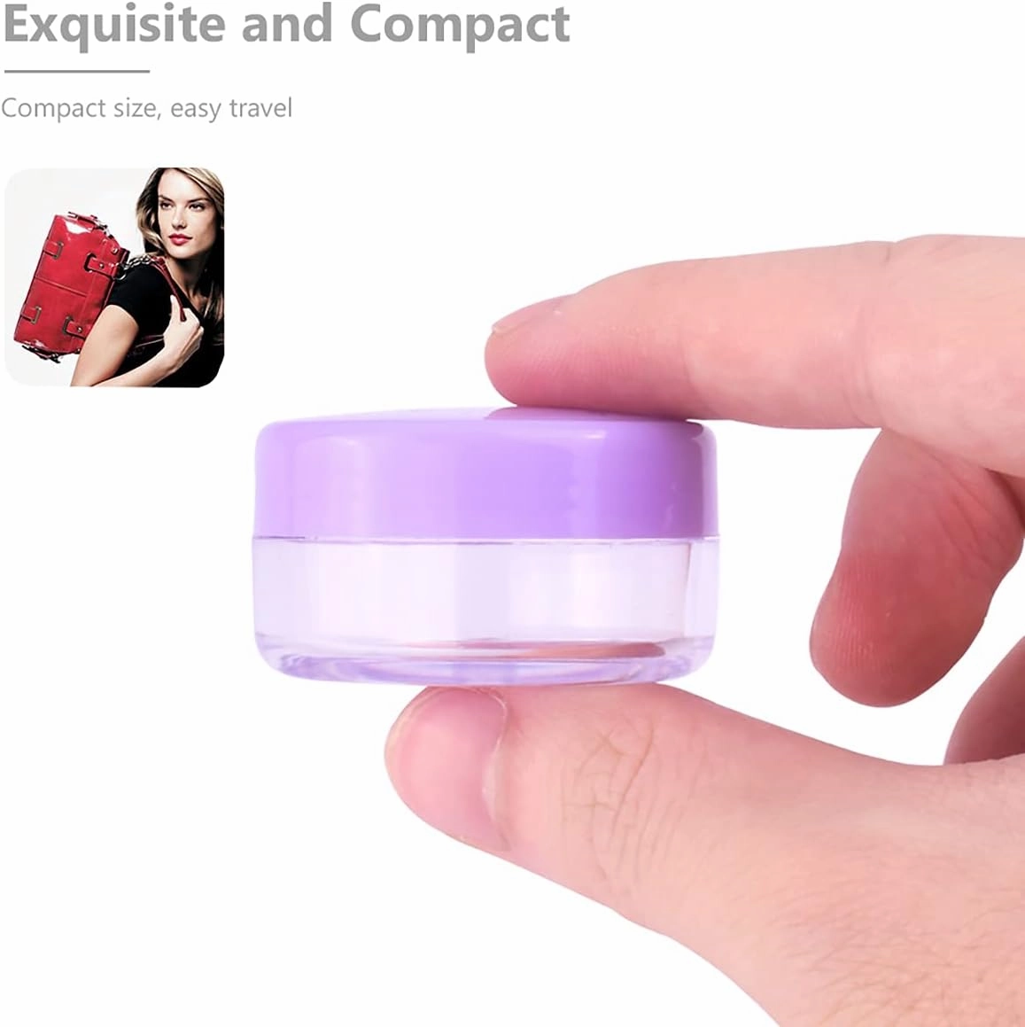 10 Pcs 10g Plastic Empty Cosmetic Container, Round Clear Pot Jars Portable Refillable Empty Containers for Makeup Eye Shadows Lotions Lip Balms Toners Creams Ointments,Pink
