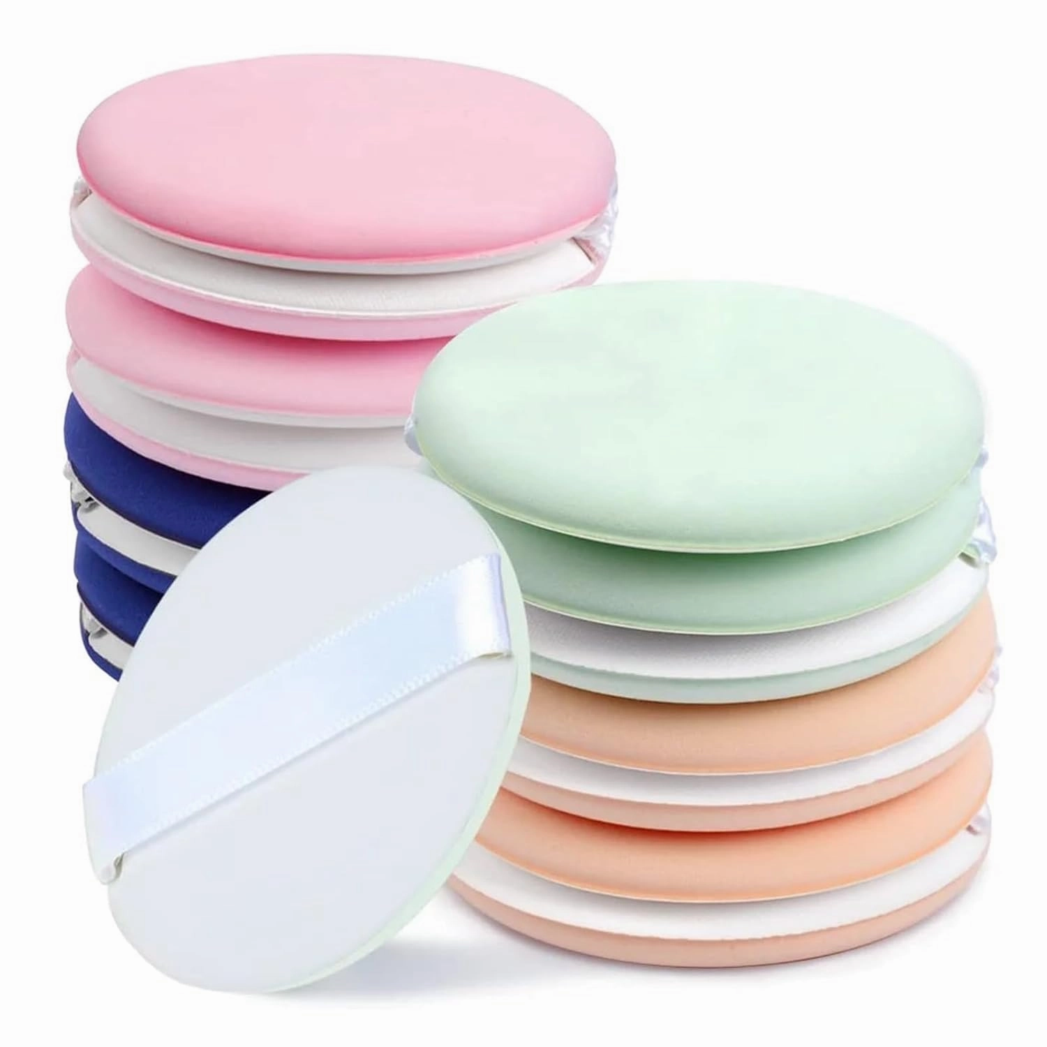 10 Pieces Cushion Foundation Powder Puff, Air Cushion Makeup Puffs Round Makeup Sponges, 4 Colors Air Cushion Powder Puff, Latex(Black)