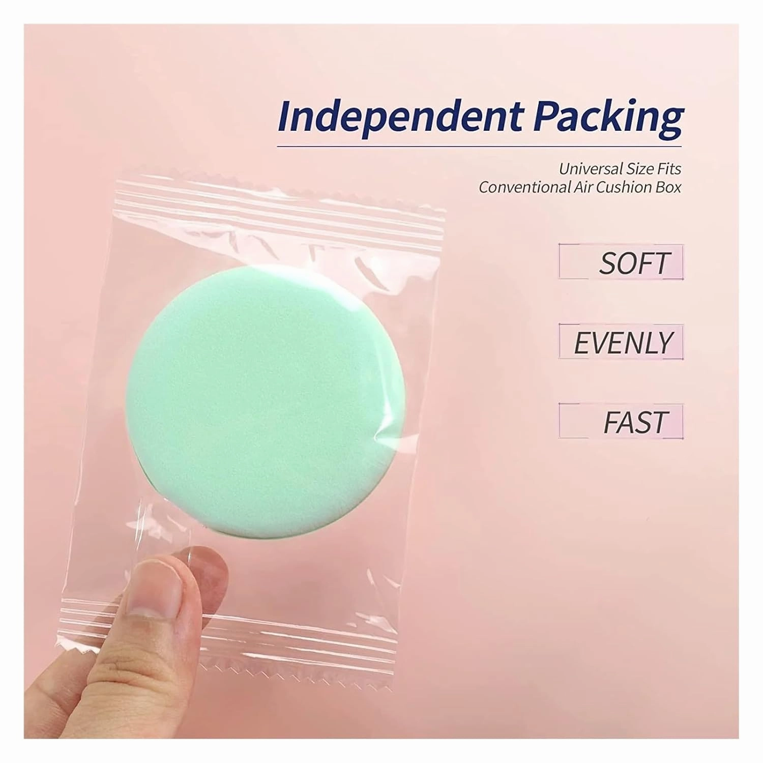 10 Pieces Cushion Foundation Powder Puff, Air Cushion Makeup Puffs Round Makeup Sponges, 4 Colors Air Cushion Powder Puff, Latex(Black)