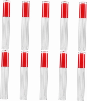 10Pcs Empty Lip Gloss Containers Makeup Bottles for Lip Liquid Lip Oil and Dye Portable and Lightweight for Daily Use Travel and Bright Red