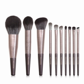 10Pcs Wooden Makeup Brushes Set Cosmetic Foundation Powder Blush Eyeshadow Professional Makeup Brush Beauty Tools