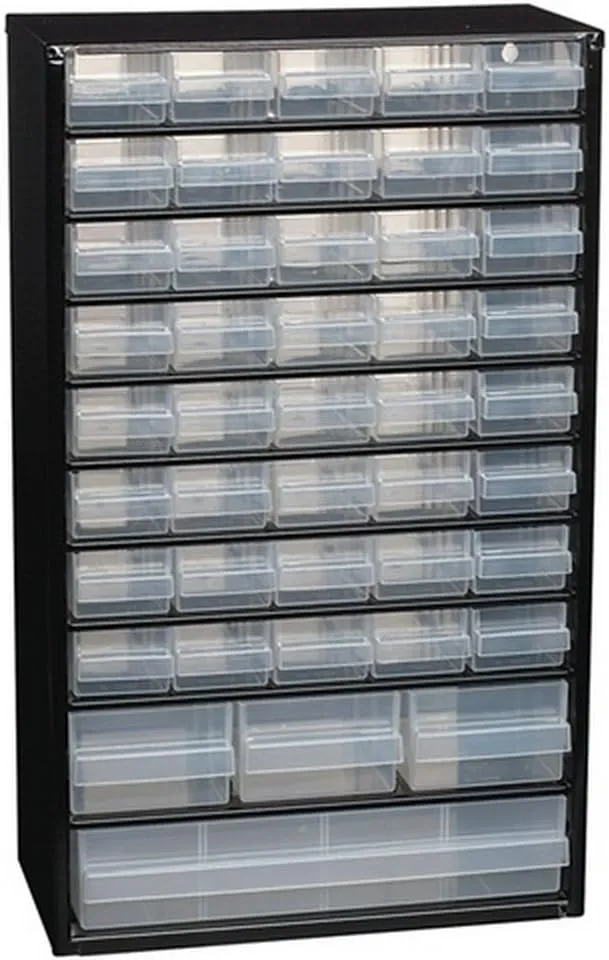 126762.0 44 Compartment Steel Frame Cabinet Organiser,Clear, Large