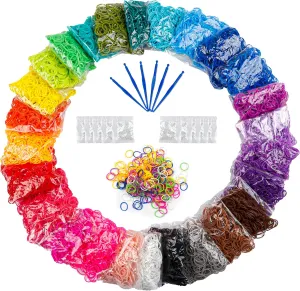 12730  Loom Rubber Bands Refill Kit in 26 Color with 500 Clips,6 Hooks, Premium Bracelet Making Kit for Weaving DIY Crafting Gift