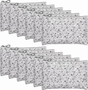 12 Pieces Cosmetic Bag for Women, Makeup Bags with Zipper Waterproof Travel Toiletry Pouch, Cosmetic Packing Accessory Organizer (Grey)