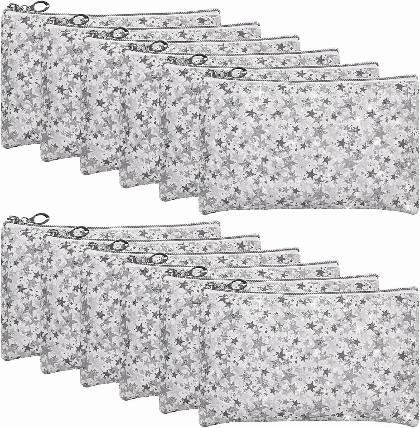 12 Pieces Cosmetic Bag for Women, Makeup Bags with Zipper Waterproof Travel Toiletry Pouch, Cosmetic Packing Accessory Organizer (Grey)
