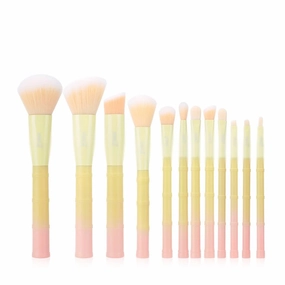 12pcs Makeup Brushes Set Powder Foundation Eyeshadow Make Up Brushes Bamboo Plastic Handle Synthetic Hair