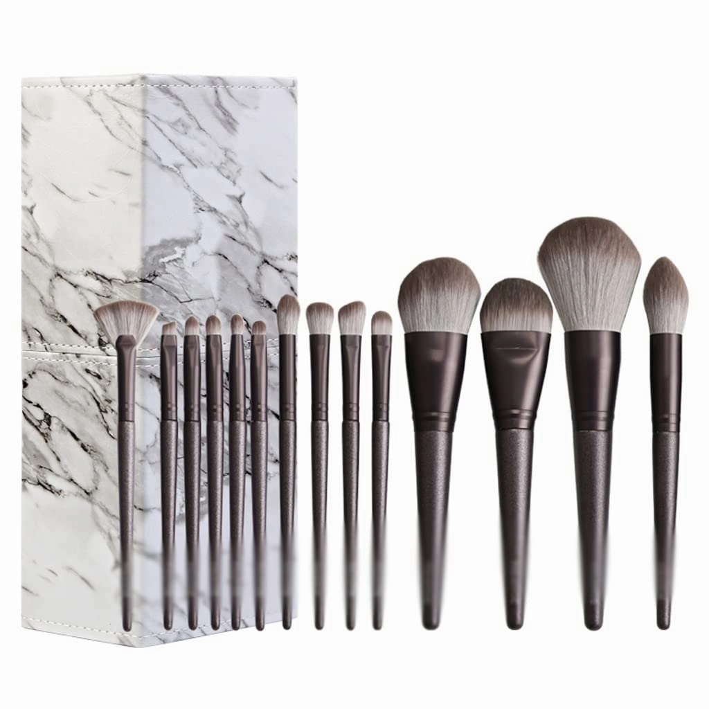 14Pc Makeup Brushes Set Cosmetic Foundation Powder Blush Eye Shadow Lip Make Up Brush Tool Kit with Holder