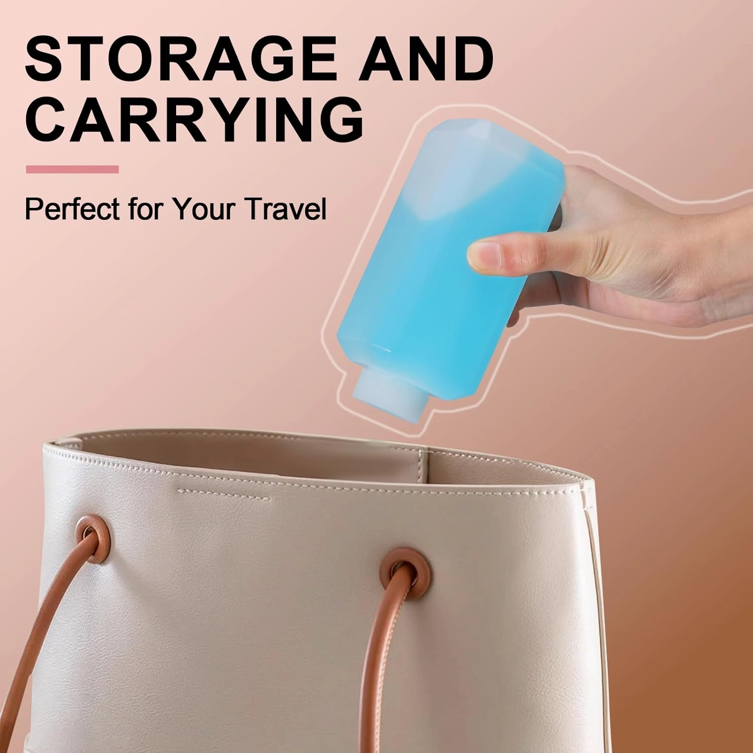 16oz/500ml Leak Proof Plastic Bottles with Caps for Liquids Sample, Reusable Small Bottles Containers for Travel, Camping and Hiking (Translucent, 6 Pcs)