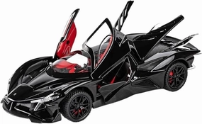 1 24 for Apollo Project EVO Alloy Sports Car Model Diecast Metal Toy Super Racing Car Model Sound and Light Scale Vehicles Toys(Black)