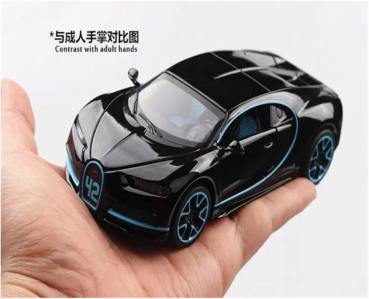 1 32 for Bugatti Chiron Alloy Sport Car Model Diecast Toy Metal Super Car Model Sound Light Collection Scale Vehicles Toys(Black)