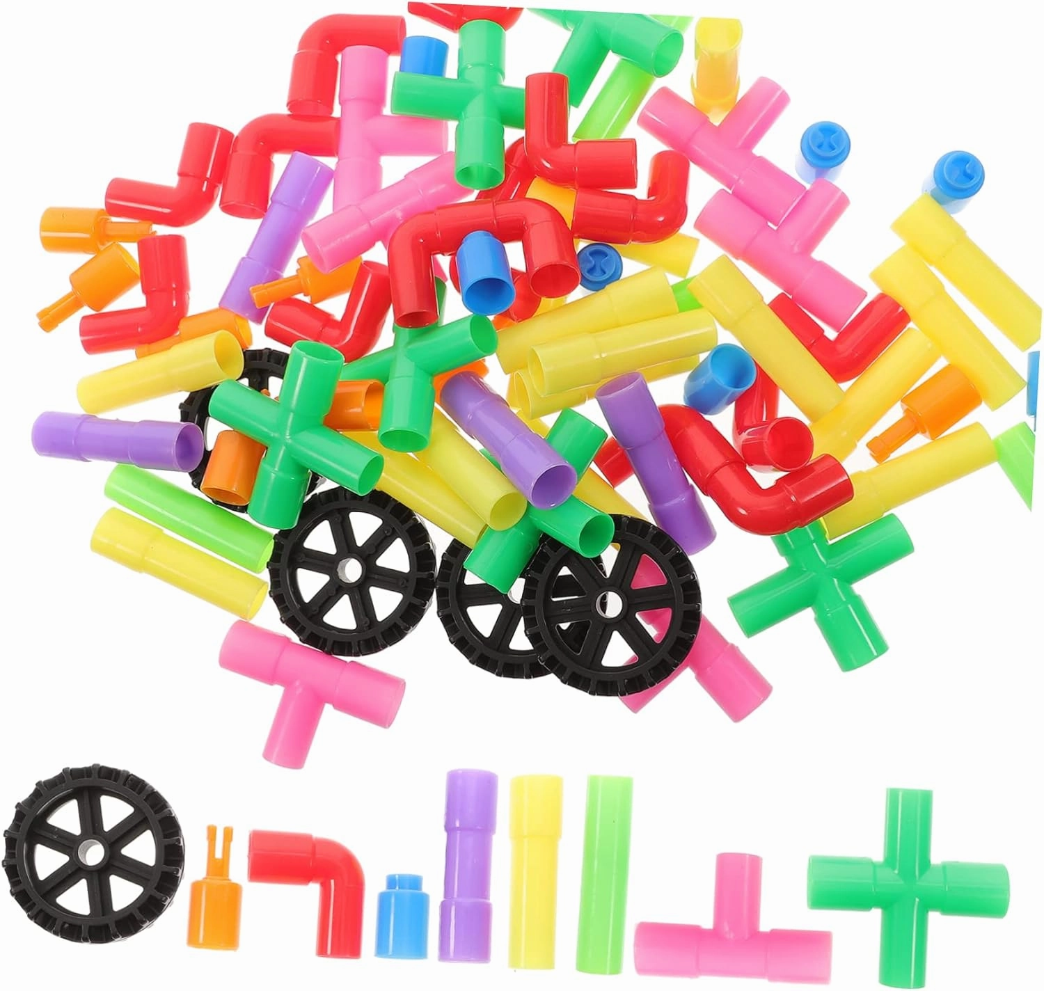 1 Set Building Tube Educational Blocks for Early Learning Safe for Creativity and Cognitive Development Present for Birthdays and Parties