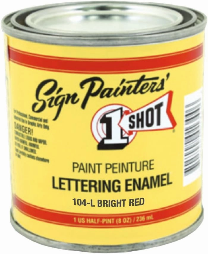 1 Shot Letter Enamel 104L Bright Red 8 Oz