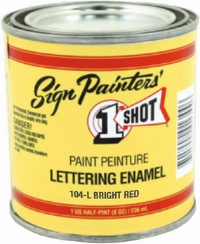 1 Shot Letter Enamel 104L Bright Red 8 Oz