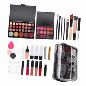1set One Makeup Kit for Women Complete Cosmetic with Brushes Eyeshadow Palette Lip Gloss Blush Foundation and More Beginners