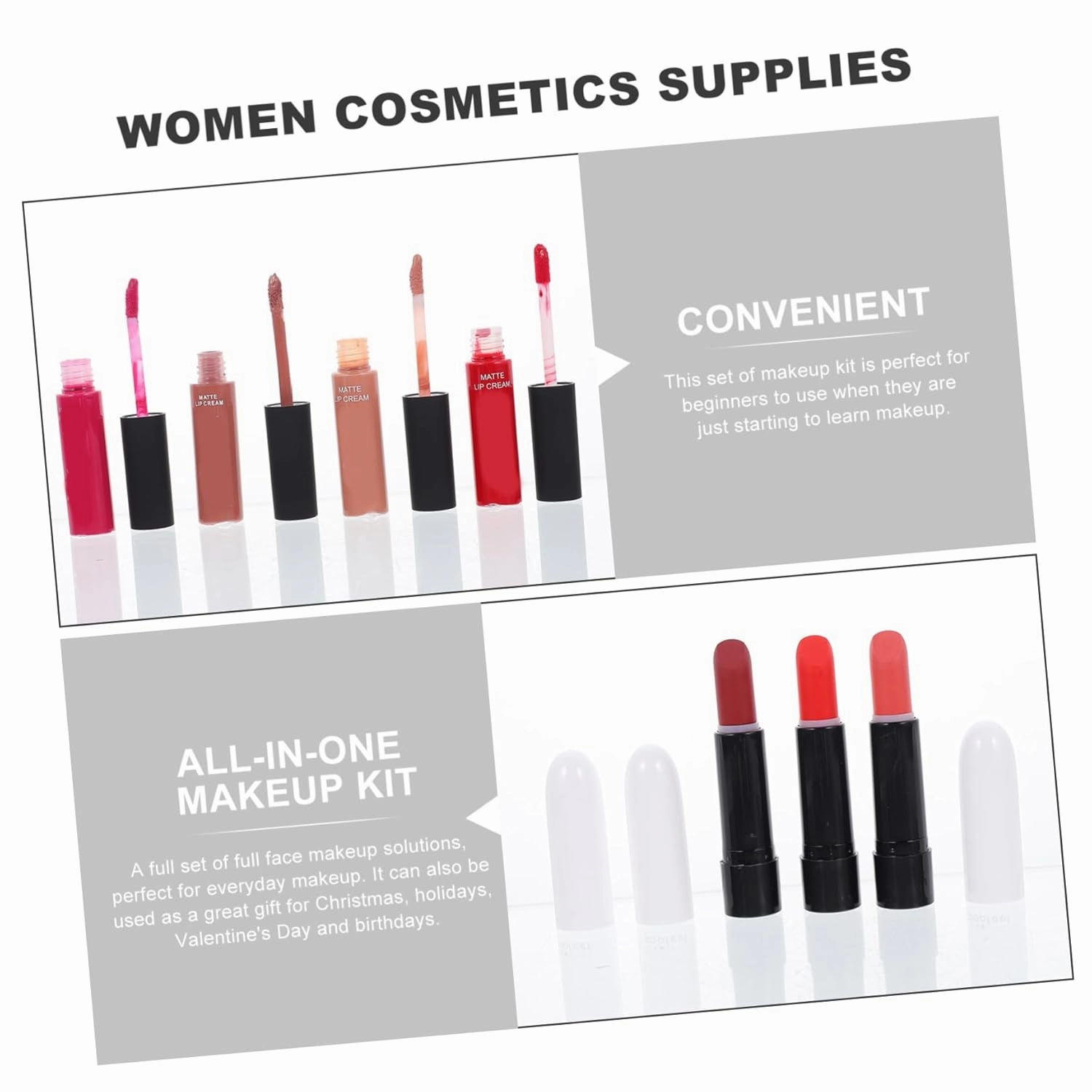 1set One Makeup Kit for Women Complete Cosmetic with Brushes Eyeshadow Palette Lip Gloss Blush Foundation and More Beginners