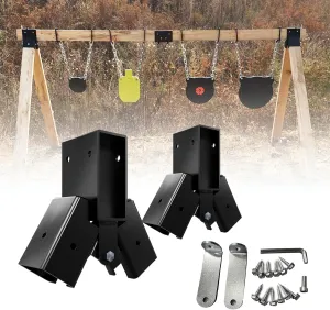 2 Pack Heavy Duty 2x4 Target Stand Brackets, A-Frame Swing Set Hardware with All Hardware & Tool, Adjustable Angle Brackets for Shooting Targets, Archery Backstop, Outdoor Gym