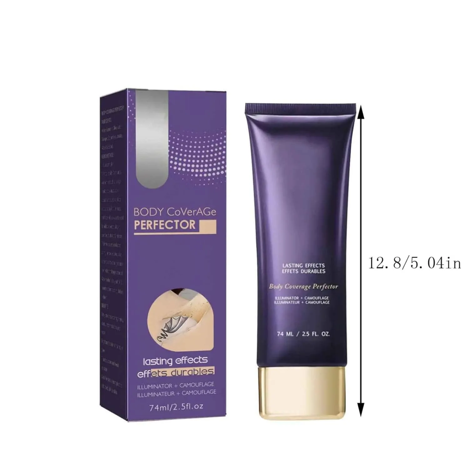 2 Pack Leg Makeup Waterproof No Transfer, Leg and Body Scar Cover up Makeup, Long Last Body Foundation, Body Coverage Perfector - 2.5 Oz (2PCS, 50ml/2.5fl,.oz)