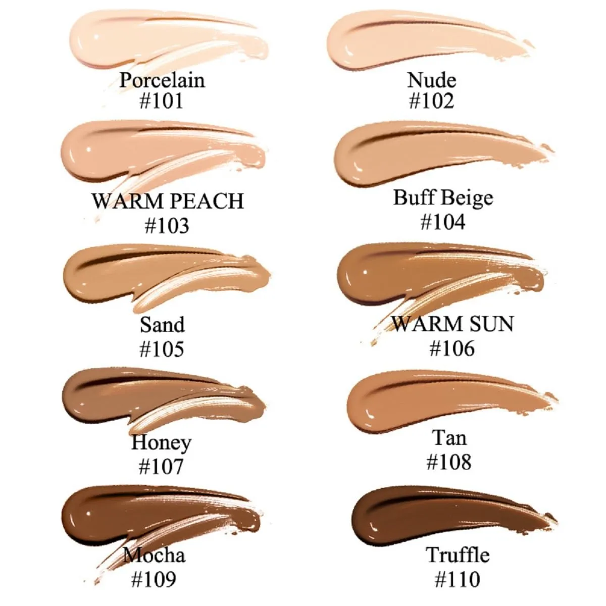 2 Pack PHOERA Foundation,Full Coverage Foundation, Concealer Foundation Full Coverage Flawless New 30ml PHOERA 24HR Matte Oil Control Concealer。(103 Warm peach）