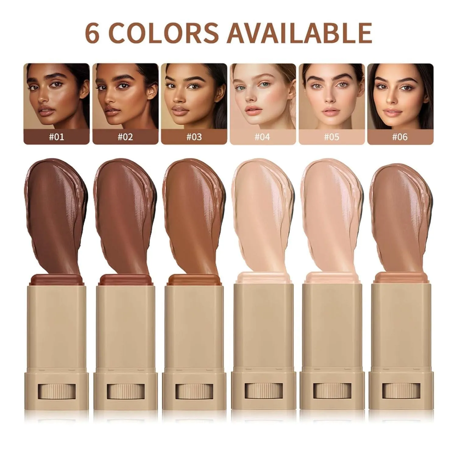 2 Pcs Foundation Stick Beauty Balm Serum Boosted Skin Tint, 2025 New Makeup Tint, Portabl Moisturizing Essence Contour Stick Foundation Beauty Balm (#02)
