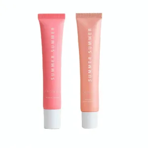2 PCS Summer Lip Butter Balm, Conditioning Lip Gloss Lip Balm for Dry Lip, Soothing Lip Care (Pink Sugar Birthday Cake, 15g)