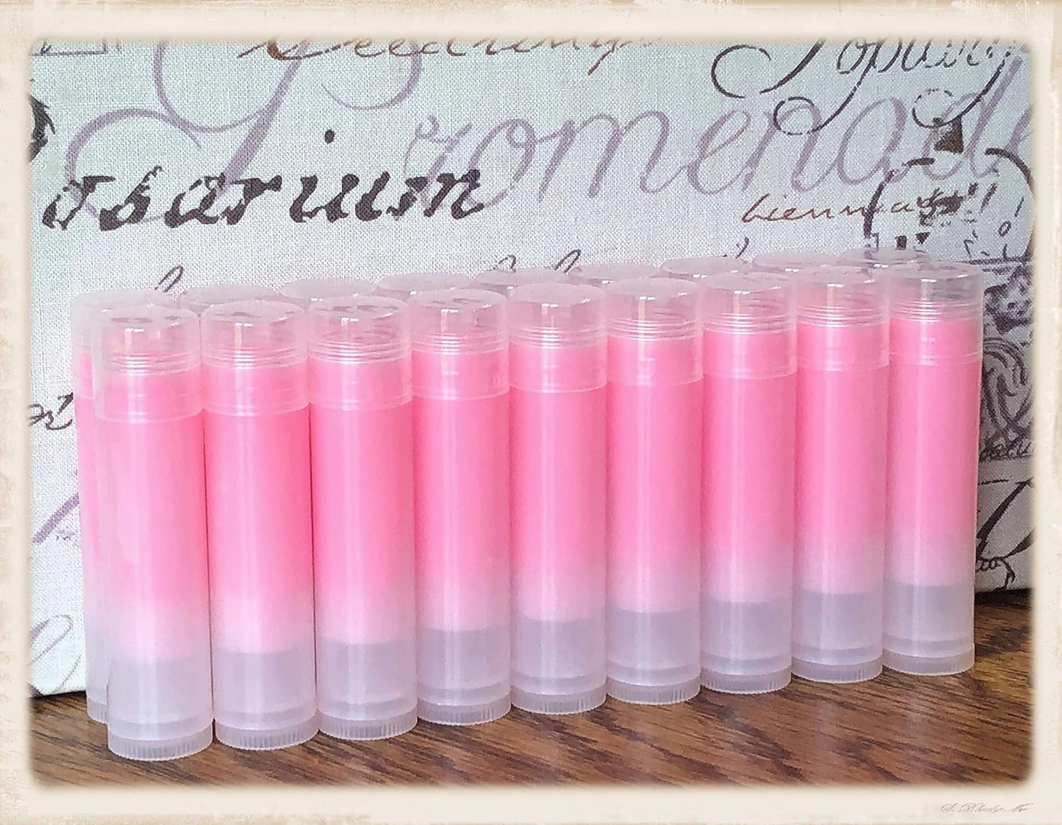 20 Miami Vice Handmade Lip Balms Without Labels in Clear Tubes Wholesale Bulk Pina Colada Strawberry Daiquiri