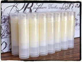 20 PEACH Flavored Lip Balms in Clear Tubes - Handmade - Wholesale Bulk Prefilled