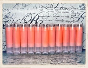 20 PUMPKIN Flavored Orange Tinted Sweetened Lip Balms in Clear Tubes - Handmade - Wholesale Bulk Made in the USA