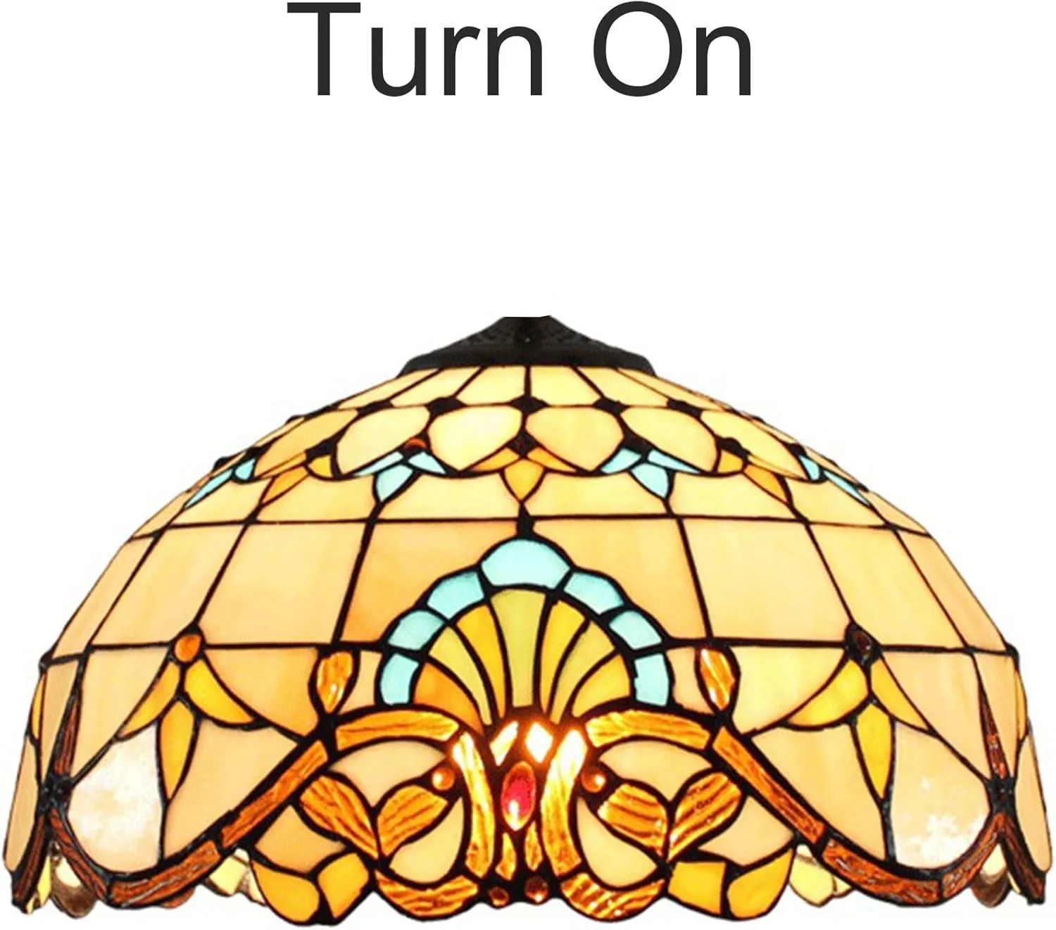20" Lamp Shade Replacement Only Tiffany Stained Glass Christmas Home Decor Rose Dragonfly Grape Peach Baroque Design Lampshades Orange Red Colourful Flower Light Cover for Table Lamp,Baroque
