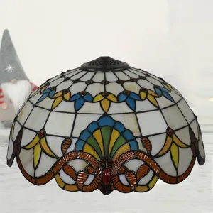 20" Lamp Shade Replacement Only Tiffany Stained Glass Christmas Home Decor Rose Dragonfly Grape Peach Baroque Design Lampshades Orange Red Colourful Flower Light Cover for Table Lamp,Baroque