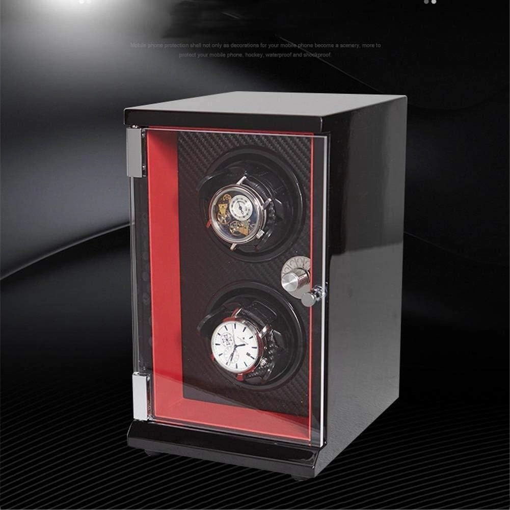 2 0 Watches Automatic Watch Winder Lntelligent Touch Screen with Drawer Wood Box 5 Modes Wrist Watch Winder Rotator-15×19×26Cm Beautiful Home,Red