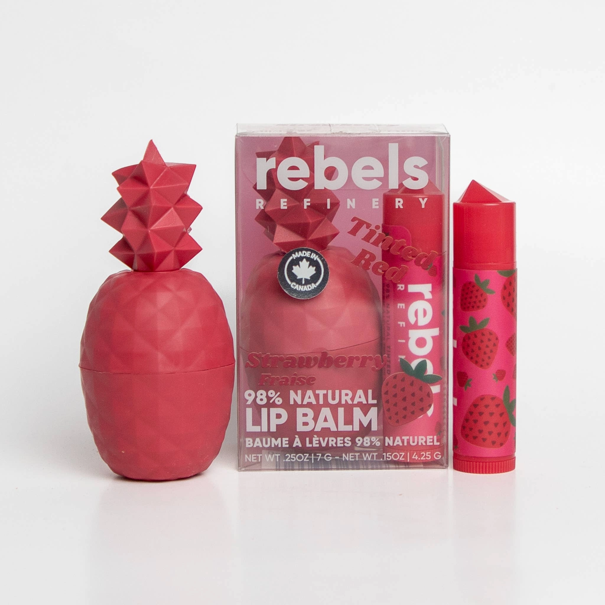 2 Pack Tinted Pineapple & Stick Lip Balm by Rebels Refinery