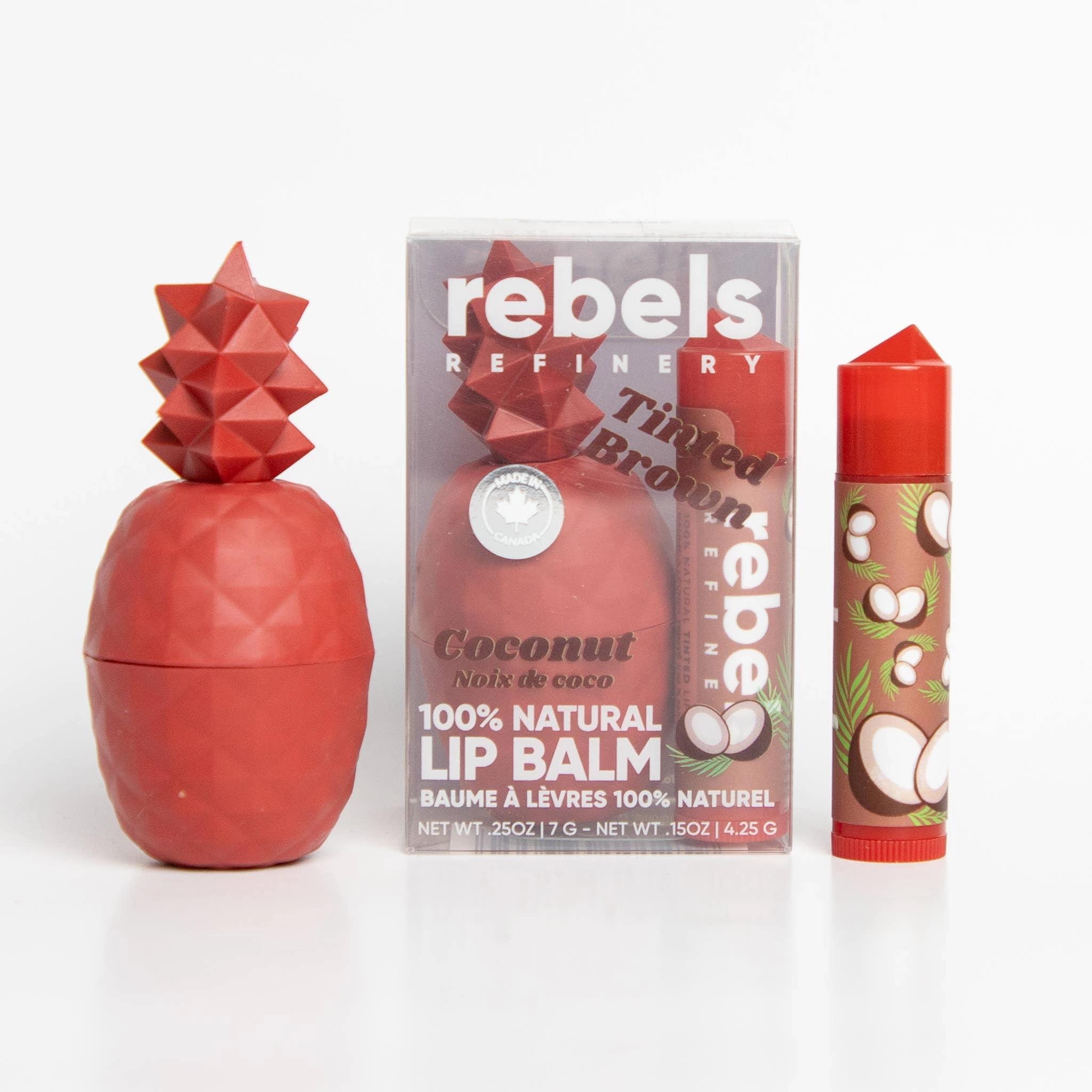 2 Pack Tinted Pineapple & Stick Lip Balm by Rebels Refinery