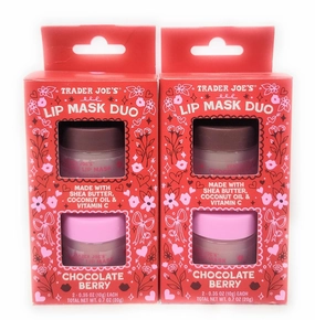 2 Trader Joe's Lip Mask Duo, Chocolate and Berry Lip Masks, 0.7 oz