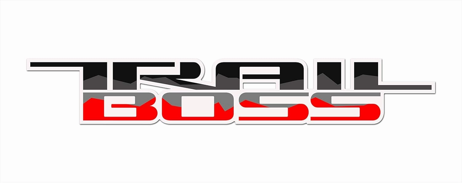 2 x Black/Dark Grey/Light Grey/Red/White Gloss Trail Boss Vinyl Decal for Truck Bed