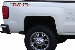 2 x Black/Dark Grey/Light Grey/Red/White Gloss Trail Boss Vinyl Decal for Truck Bed