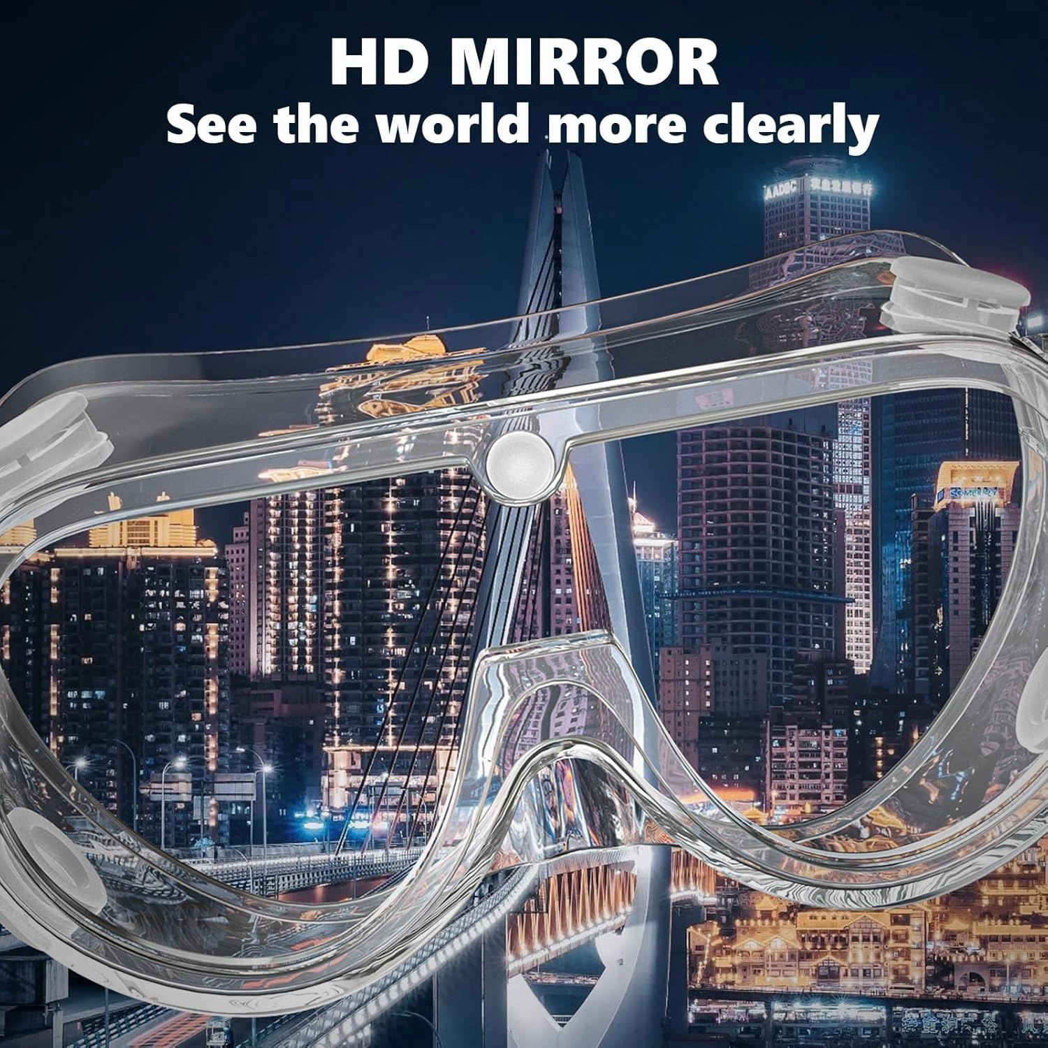 2PCS Anti-Fog Protective Safety Goggles Clear Lens Wide-Vision Adjustable Chemical Splash Eye Protection Soft Lightweight Eyewear