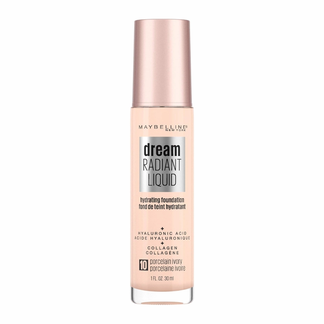 2x Maybelline Dream Radiant Liquid Foundation 30ml 10 Porcelain Ivory