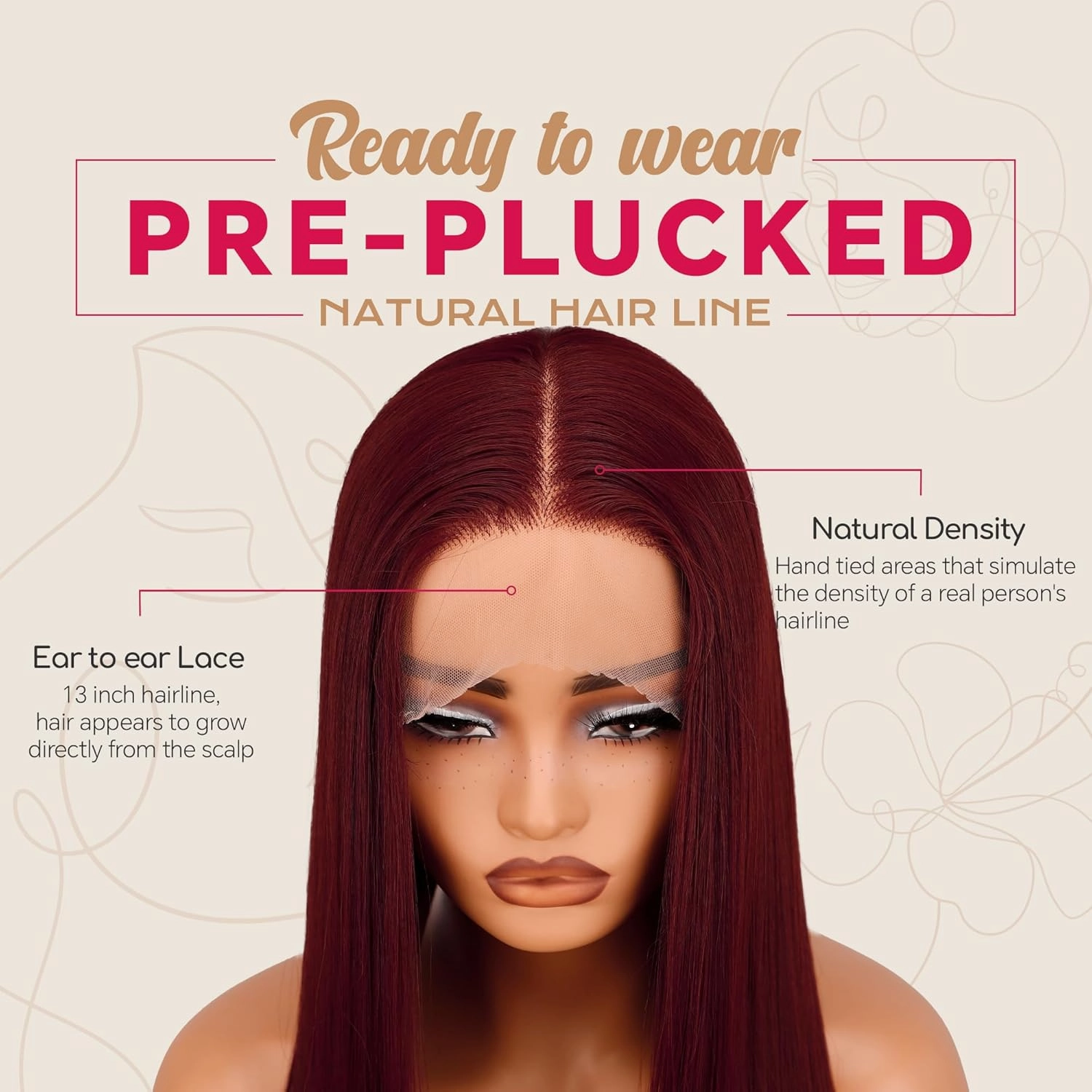 30 Inch Burgundy T-part Wig 13x5x1 Lace Front Wigs Silk No Human Hair Pre Plucked Ready to Wear Wine Red BUG Daily Wig For Black Women
