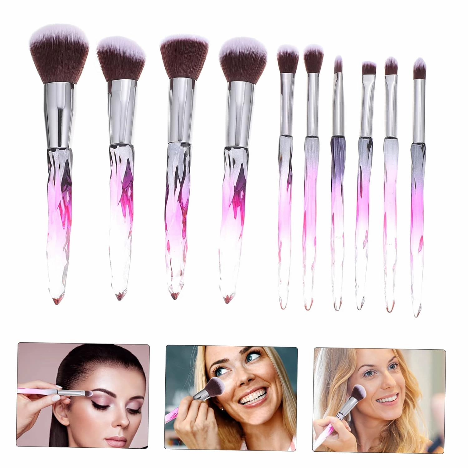 30pcs Professional Makeup Brush Set Premium Cosmetic Kit for Blending Highlighting Contouring Irregular Handle Design for Women Makeup