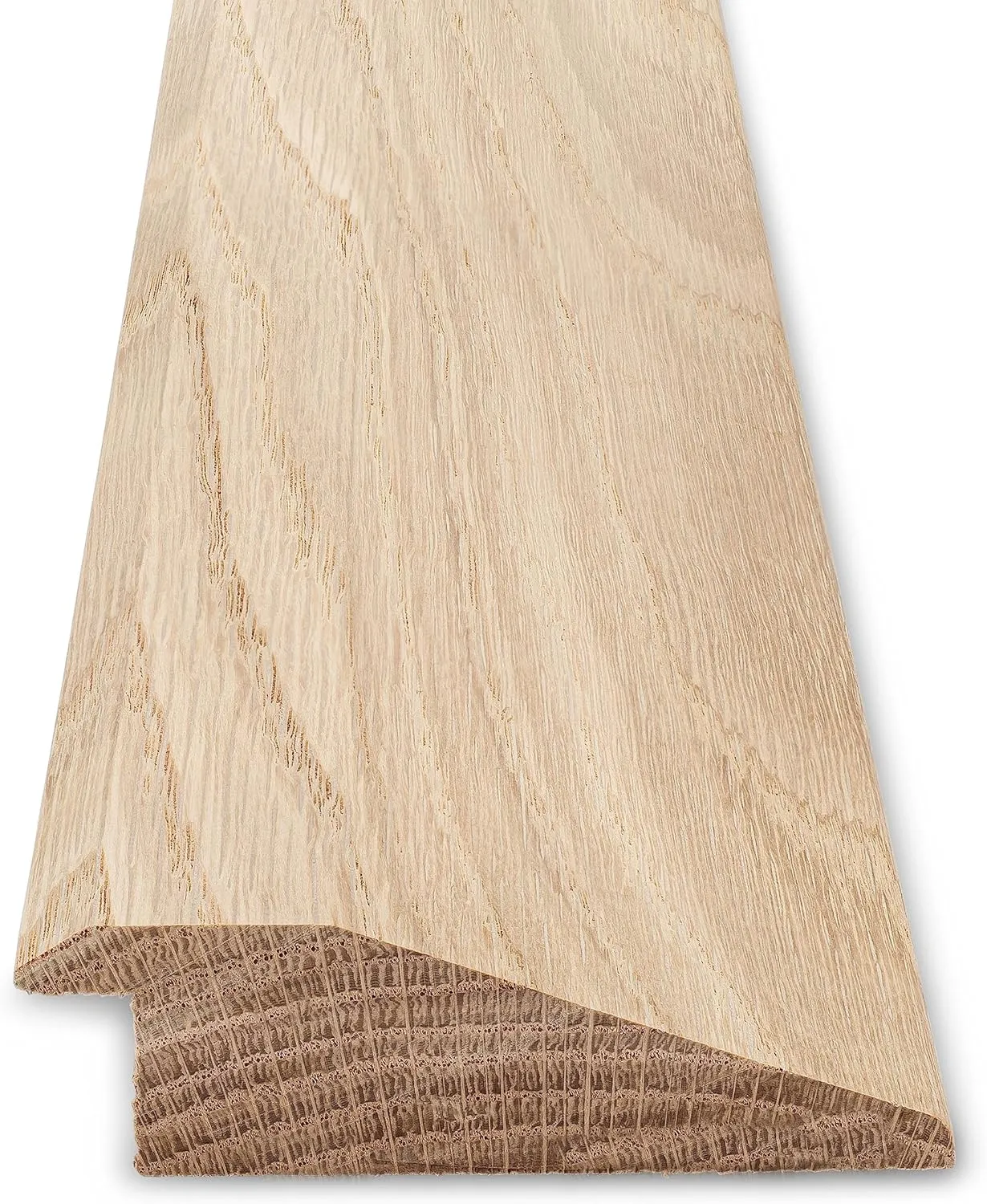 3/4" High Solid Oak Overlap | Overlaps and Transitions a 3/4" Height Difference | 3 1/2" Wide | Floor Transition | 4 Feet Long | Made in The USA