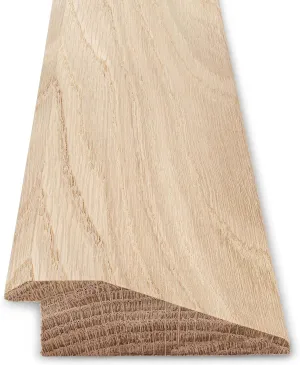 3/4" High Solid Oak Overlap | Overlaps and Transitions a 3/4" Height Difference | 3 1/2" Wide | Floor Transition | 4 Feet Long | Made in The USA