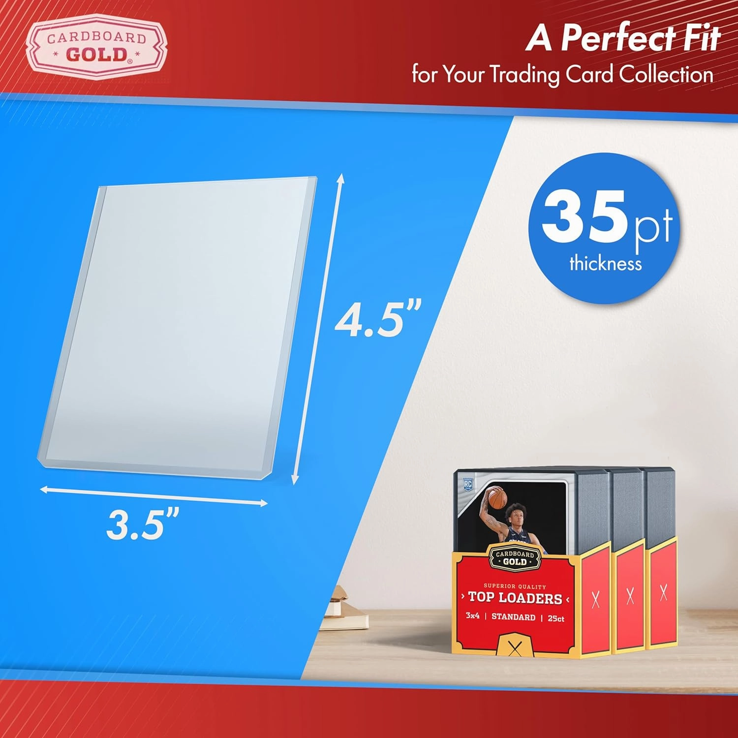 35pt Top Loaders for Cards - 1000 Count - Premium 3x4 Inch Trading Card Toploaders - Protect Your Baseball and Sports Cards with These Crystal Clear Hard Plastic Sleeves Protectors