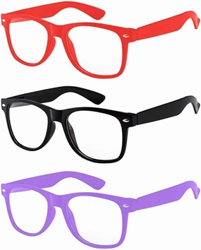 3 Pairs Kids Clear Lens Glasses Protect Child's Eyes from UVB UVA Blocking