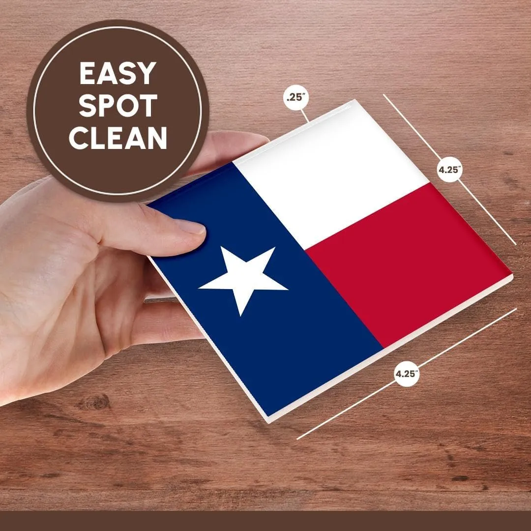 3dRose cst_158447_3 Flag of Texas Tx-Us American United State of America Usa-Blue Red White-Ceramic Tile Coasters, Set of 4